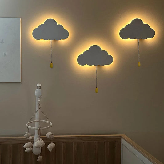 Veilleuse nuage murale LED pour chambre enfant – lumière douce et décorative