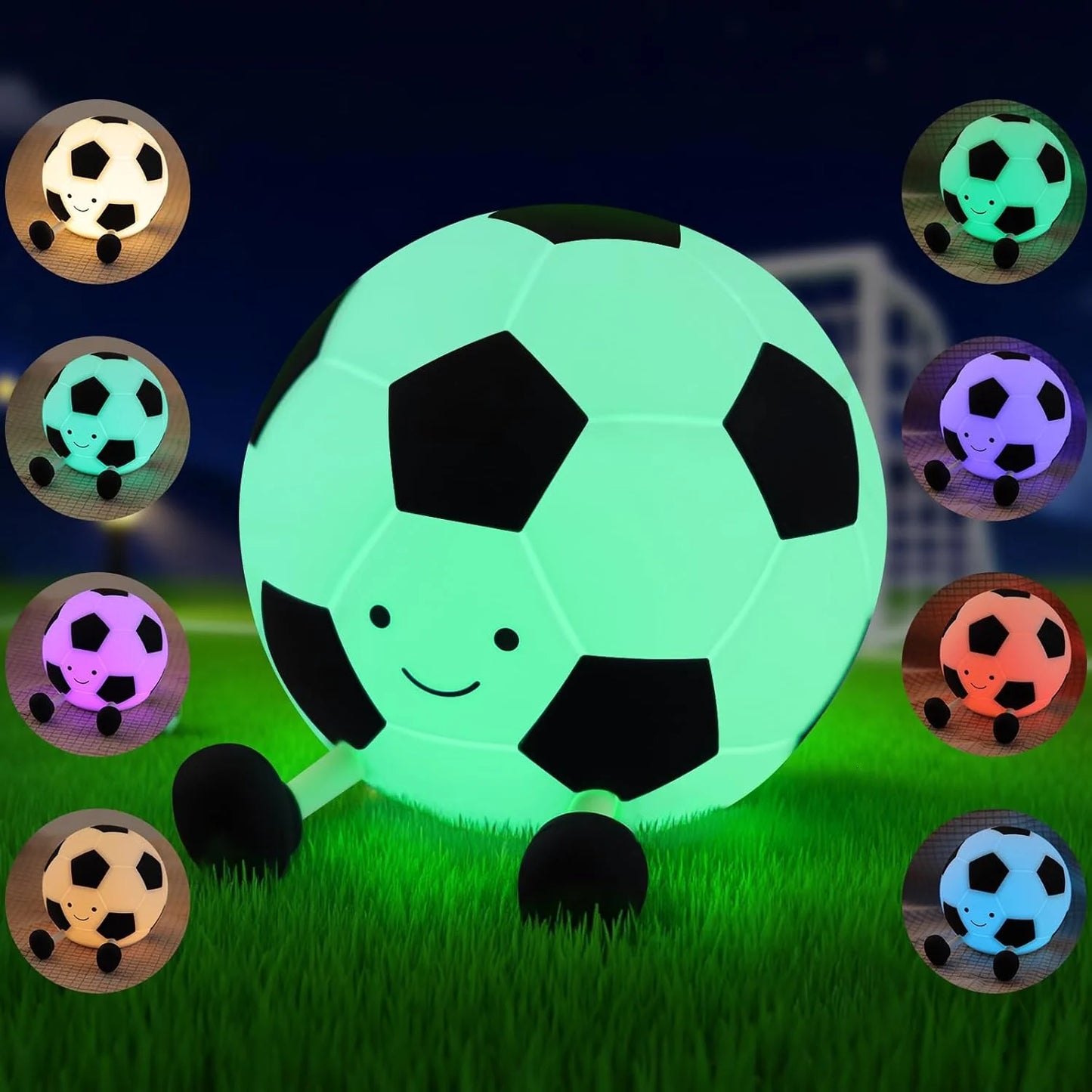Veilleuse Football LED Enfant – Lampe de Nuit Ballon Foot Rechargeable USB – Lumière Douce pour Chambre & Sommeil