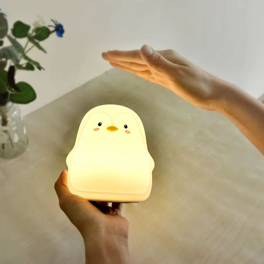 Veilleuse Pingouin LED – Lampe en silicone apaisante pour enfants – Rechargeable USB