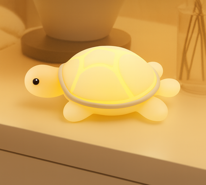 Veilleuse Tortue Douce LED – Lampe en silicone apaisante pour enfants – Rechargeable USB