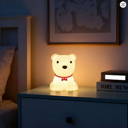 Veilleuse Chien assis LED – Lampe en silicone apaisante pour enfants – Rechargeable USB