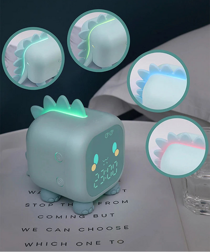 Veilleuse Réveil Dinosaure – Lampe de Nuit Enfant – Réveil LED Design – Rechargeable USB