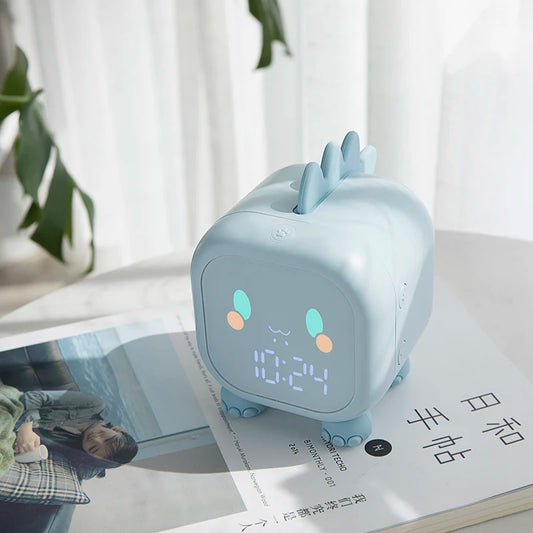 Veilleuse Réveil Dinosaure – Lampe de Nuit Enfant – Réveil LED Design – Rechargeable USB