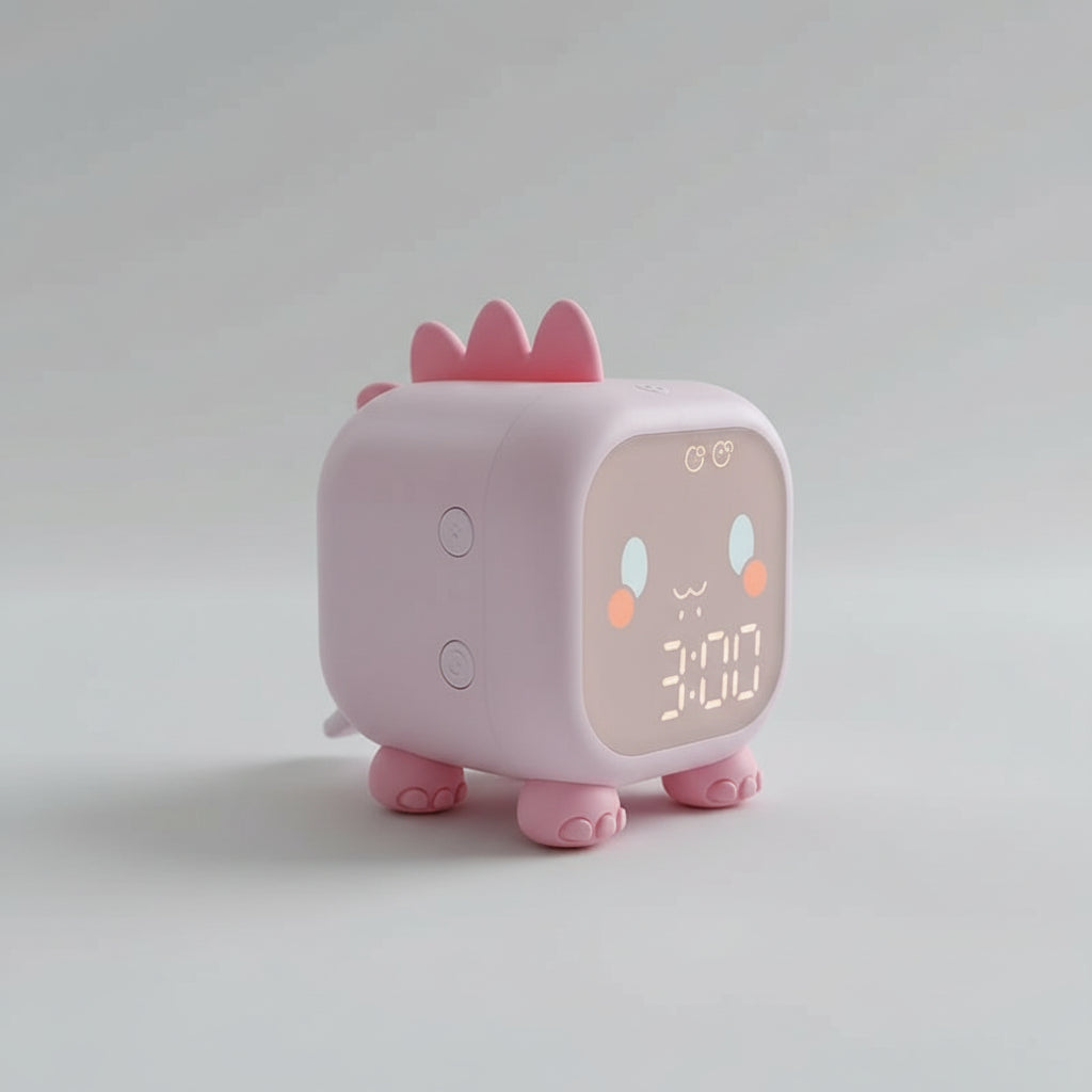 Veilleuse Réveil Dinosaure – Lampe de Nuit Enfant – Réveil LED Design – Rechargeable USB