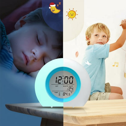 Veilleuse Réveil Macaron – Lampe de Nuit Enfant – Réveil Lumineux – Rechargeable USB