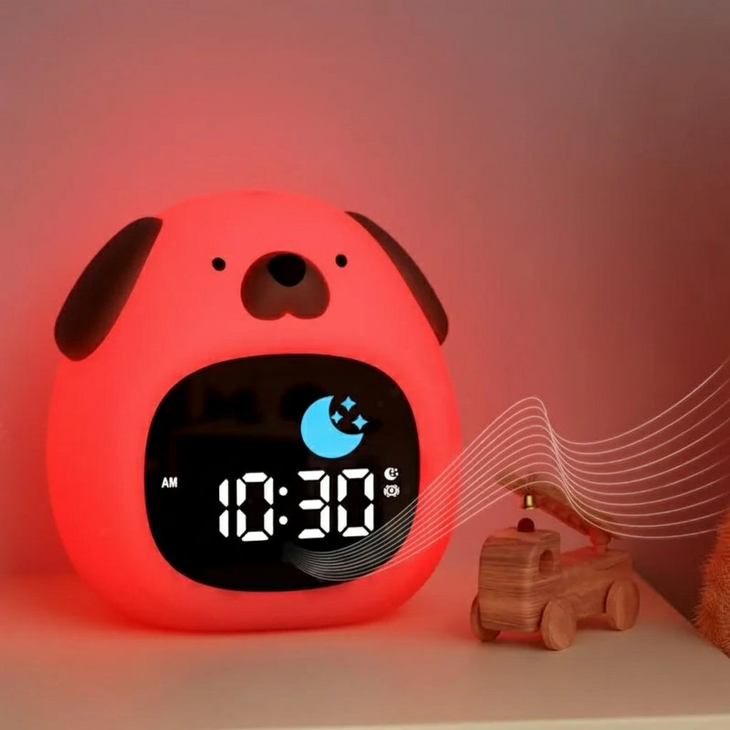 Veilleuse Réveil Chien Mignon – Lampe LED Enfant Rechargeable USB