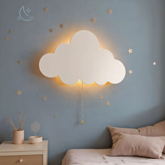 Veilleuse nuage murale LED pour chambre enfant – lumière douce et décorative