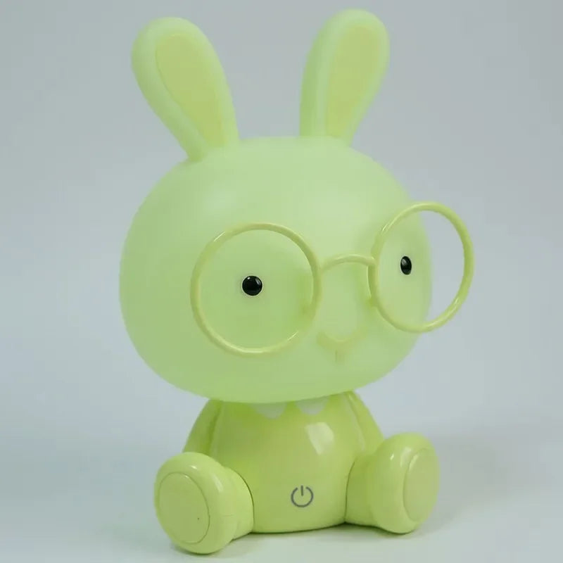 Veilleuse Lapin à Lunettes – Lampe LED en Silicone Doux Rechargeable USB