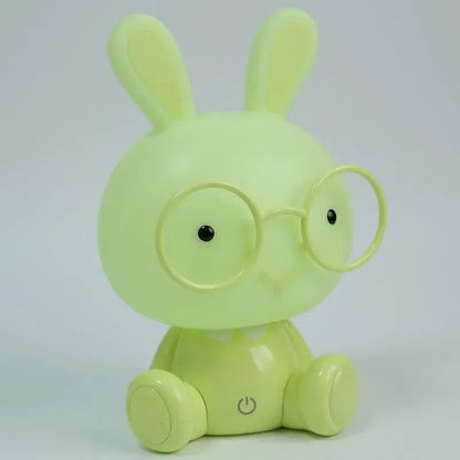 Veilleuse Lapin à Lunettes – Lampe LED en Silicone Doux Rechargeable USB
