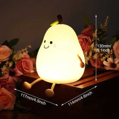 Veilleuse Poire Silicone Rechargeable USB – Lampe LED pour Enfant