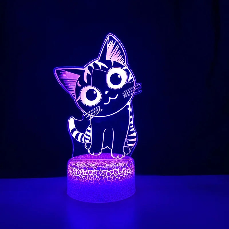 Veilleuse Chat 3D LED – Lampe décorative pour chambre enfant & rechargeable USB