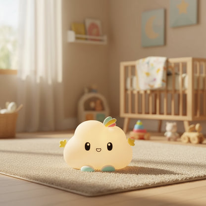 Veilleuse Nuage Mignonne en silicone pour Enfant et Bébé – Lampe de Nuit Portable