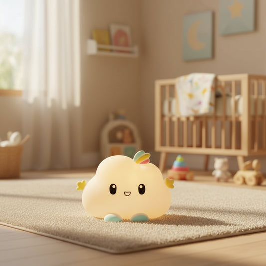 Veilleuse Nuage Mignonne en silicone pour Enfant et Bébé – Lampe de Nuit Portable