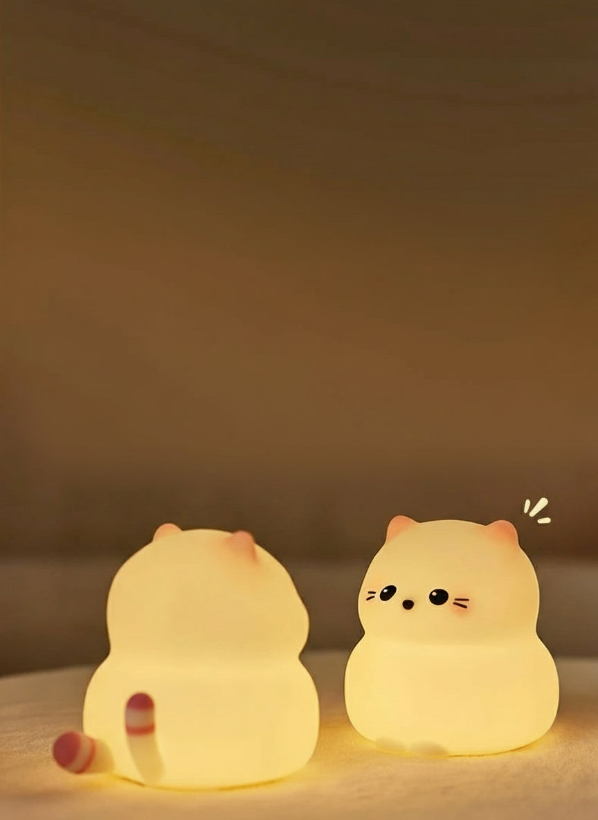 Veilleuse Chat Kitty – Lampe LED Tactile en Silicone Rechargeable USB