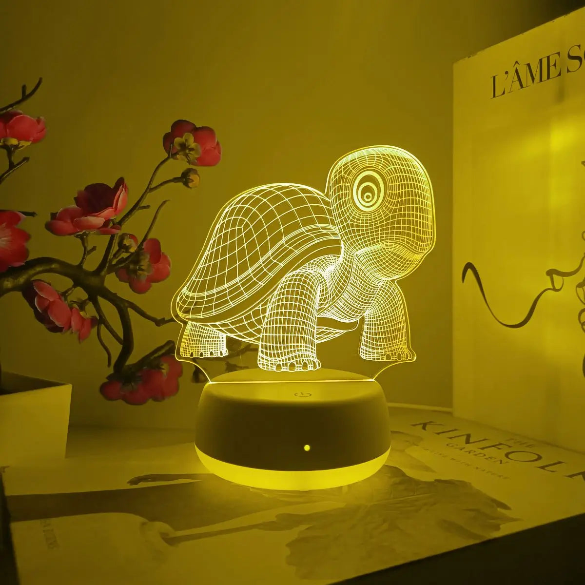 Veilleuse Bébé Tortue LED 3D — Lumière douce et magique pour des nuits paisibles
