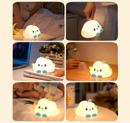 Veilleuse Nuage Mignonne en silicone pour Enfant et Bébé – Lampe de Nuit Portable