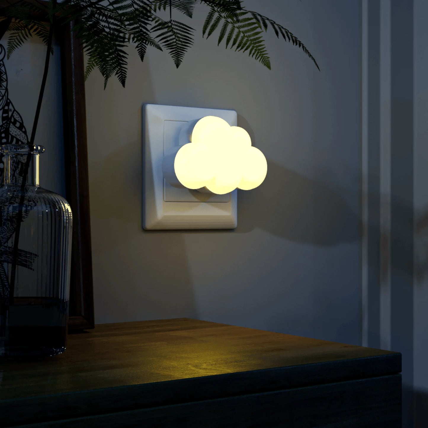Veilleuse prise Nuage LED automatique – Lumière douce avec capteur crépusculaire pour chambre enfant