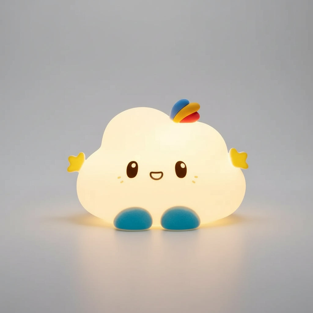 Veilleuse Nuage Mignonne en silicone pour Enfant et Bébé – Lampe de Nuit Portable