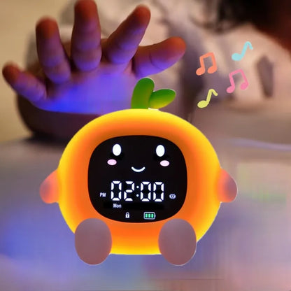 Veilleuse Réveil Fruit – Lampe de Nuit Enfant – Réveil Lumineux – Rechargeable USB