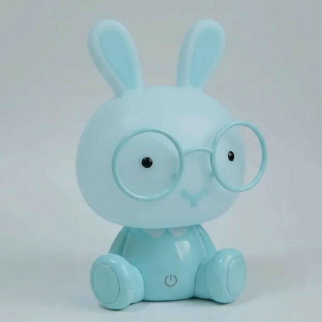 Veilleuse Lapin à Lunettes – Lampe LED en Silicone Doux Rechargeable USB