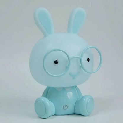 Veilleuse Lapin à Lunettes – Lampe LED en Silicone Doux Rechargeable USB