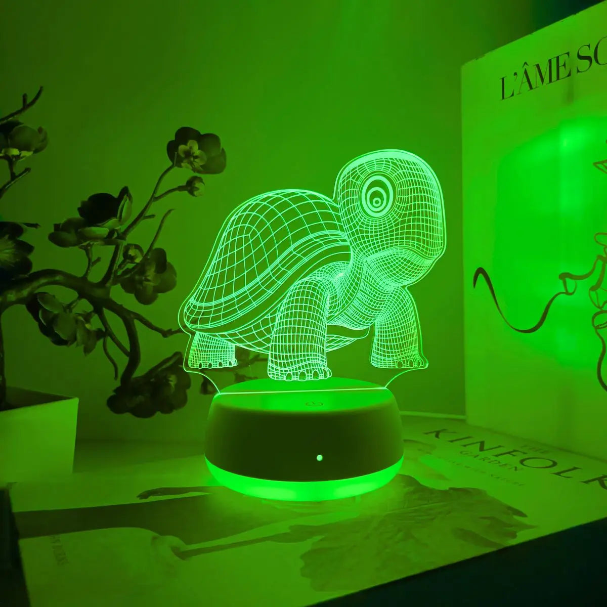 Veilleuse Bébé Tortue LED 3D — Lumière douce et magique pour des nuits paisibles