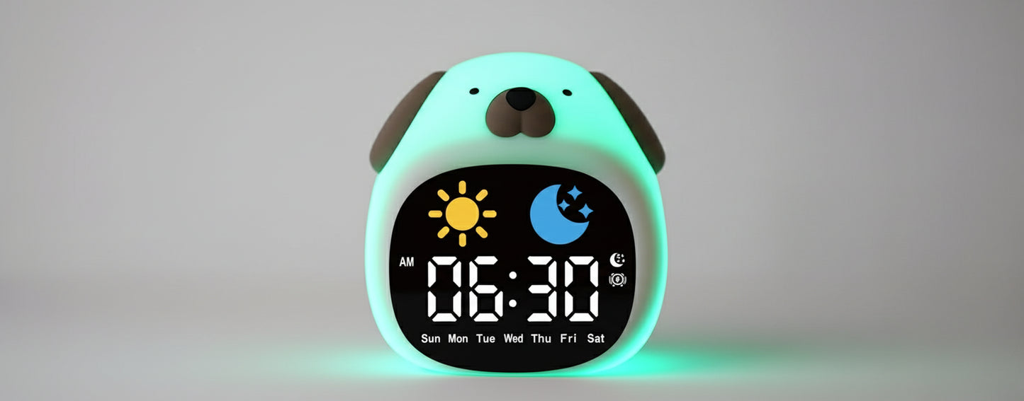 Veilleuse Réveil Chien Mignon – Lampe LED Enfant Rechargeable USB