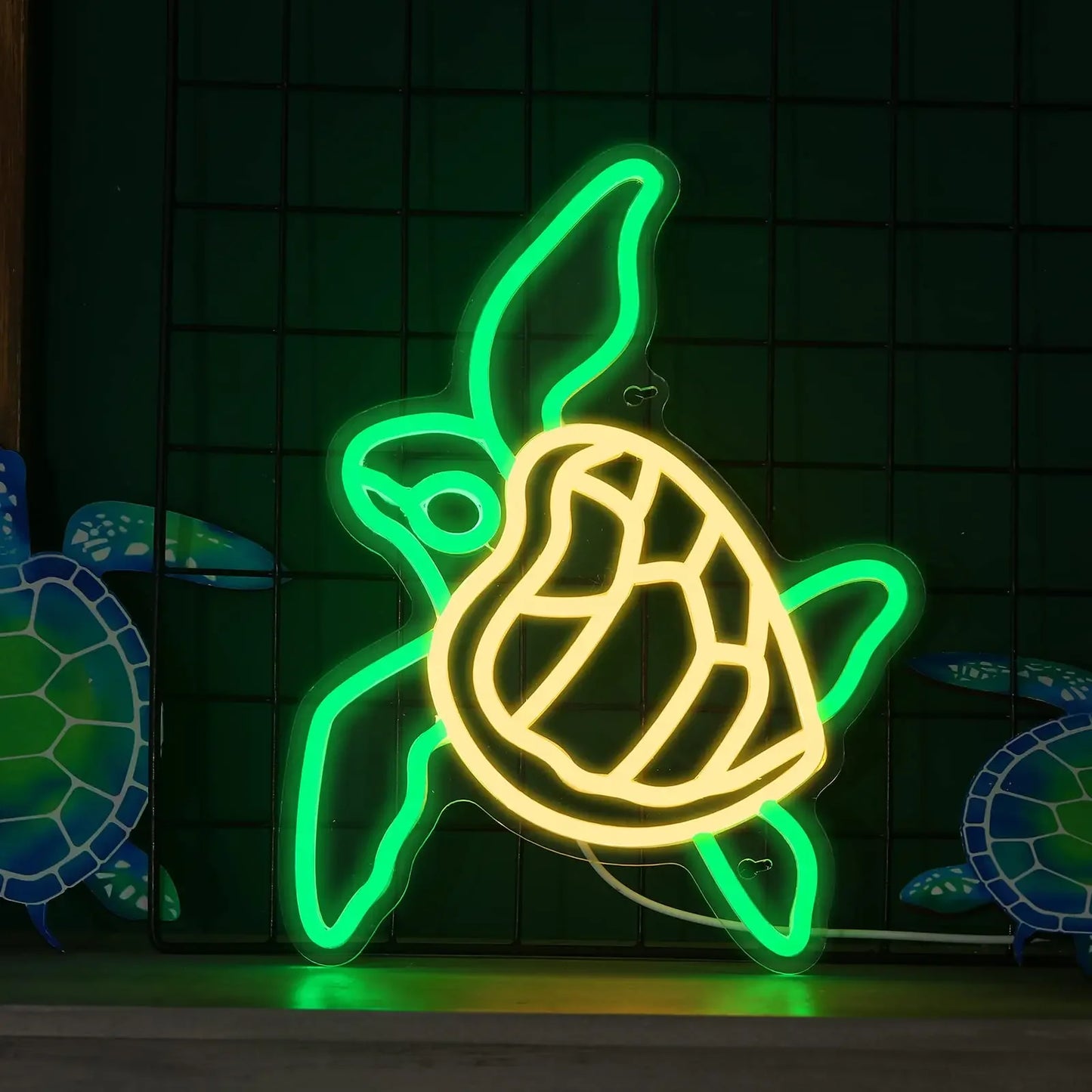 Veilleuse Tortue Néon — Lampe LED décorative et apaisante pour chambre Enfant