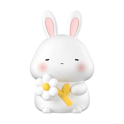 Veilleuse Lapin Fleur – Lampe LED en Silicone Doux Rechargeable USB