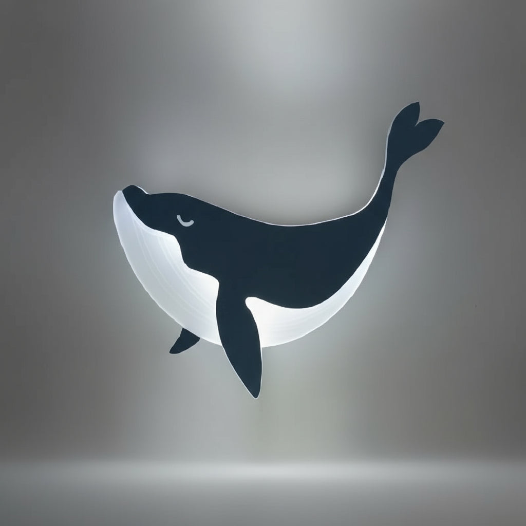Veilleuse Baleine Néon Murale — Lampe LED apaisante pour chambre enfant