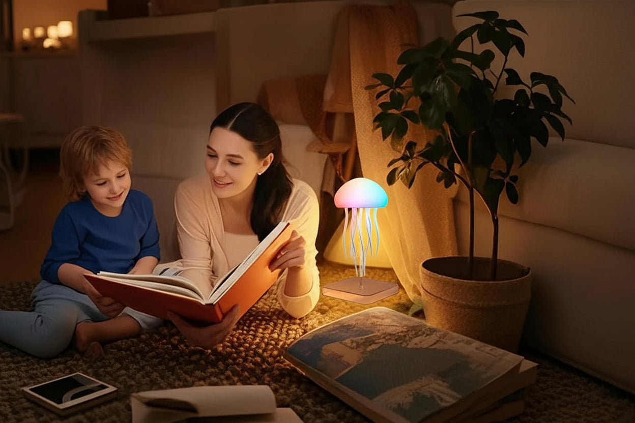 Veilleuse Méduse LED Rechargeable – Lampe Océan pour Chambre d’Enfant