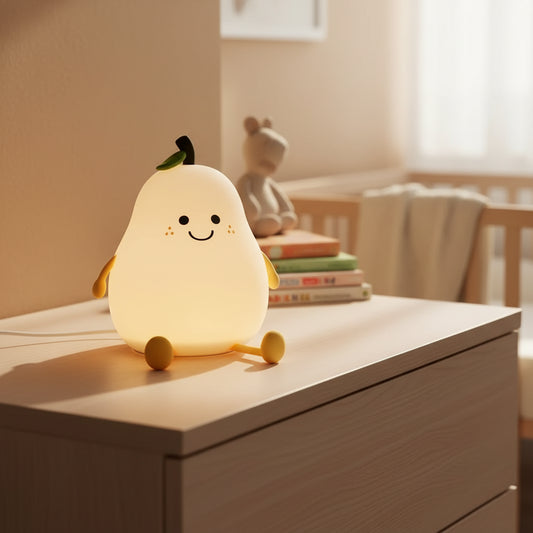 Veilleuse Poire Silicone Rechargeable USB – Lampe LED pour Enfant
