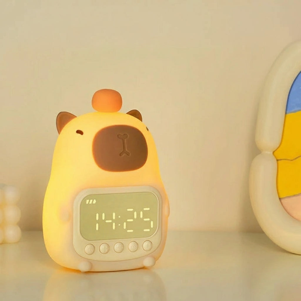 Veilleuse Réveil Castor – Lampe de Nuit Enfant Rechargeable USB