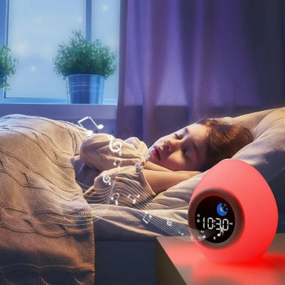 Veilleuse Réveil Œuf – Lampe de Nuit Enfant à Lumière Douce, Affichage Jour/Nuit, Rechargeable USB