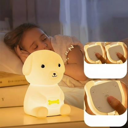 Veilleuse Chien Mignon – Lampe LED Tactile Rechargeable USB pour Chambre Enfant