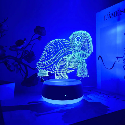 Veilleuse Bébé Tortue LED 3D — Lumière douce et magique pour des nuits paisibles
