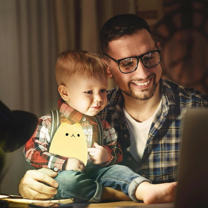 Veilleuse Chat mignon LED – Lampe en silicone apaisante pour enfants – Rechargeable USB