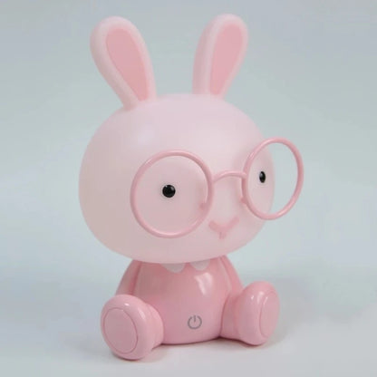 Veilleuse Lapin à Lunettes – Lampe LED en Silicone Doux Rechargeable USB