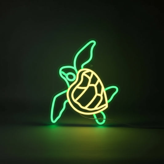 Veilleuse Tortue Néon — Lampe LED décorative et apaisante pour chambre Enfant
