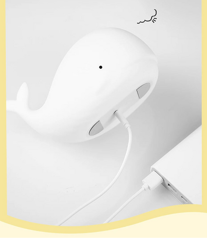 veilleuse baleine souriante LED – Lampe en silicone apaisante pour enfants – Rechargeable USB