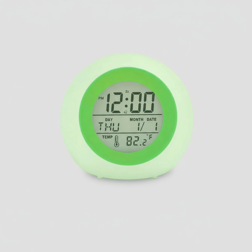 Veilleuse Réveil Macaron – Lampe de Nuit Enfant – Réveil Lumineux – Rechargeable USB
