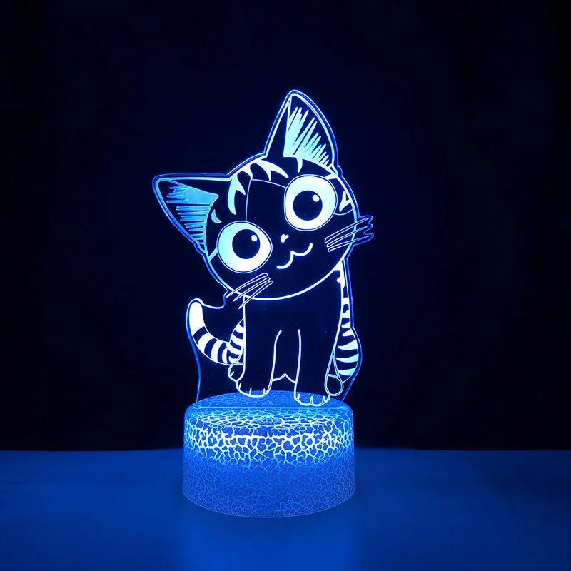 Veilleuse Chat 3D LED – Lampe décorative pour chambre enfant & rechargeable USB