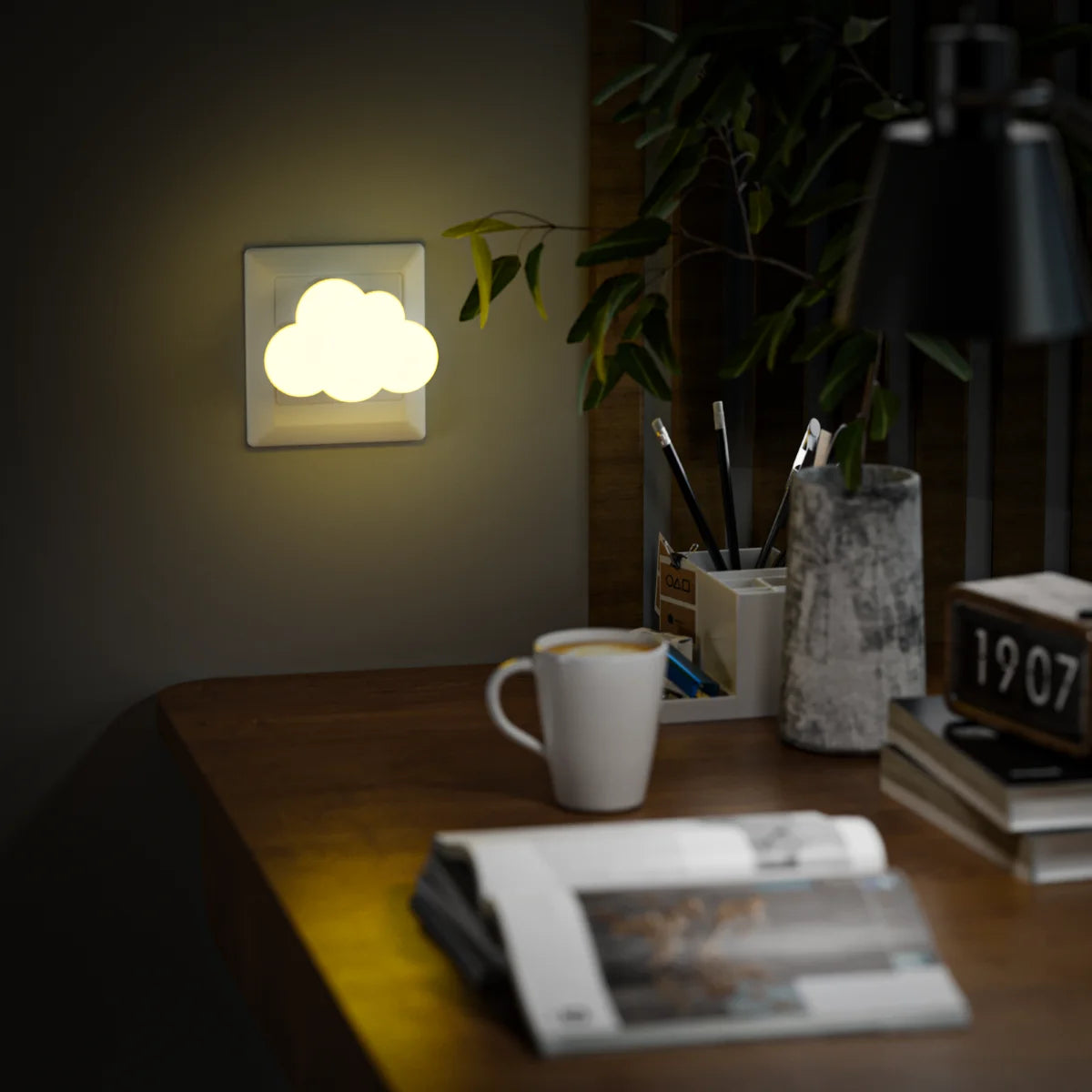 Veilleuse prise Nuage LED automatique – Lumière douce avec capteur crépusculaire pour chambre enfant