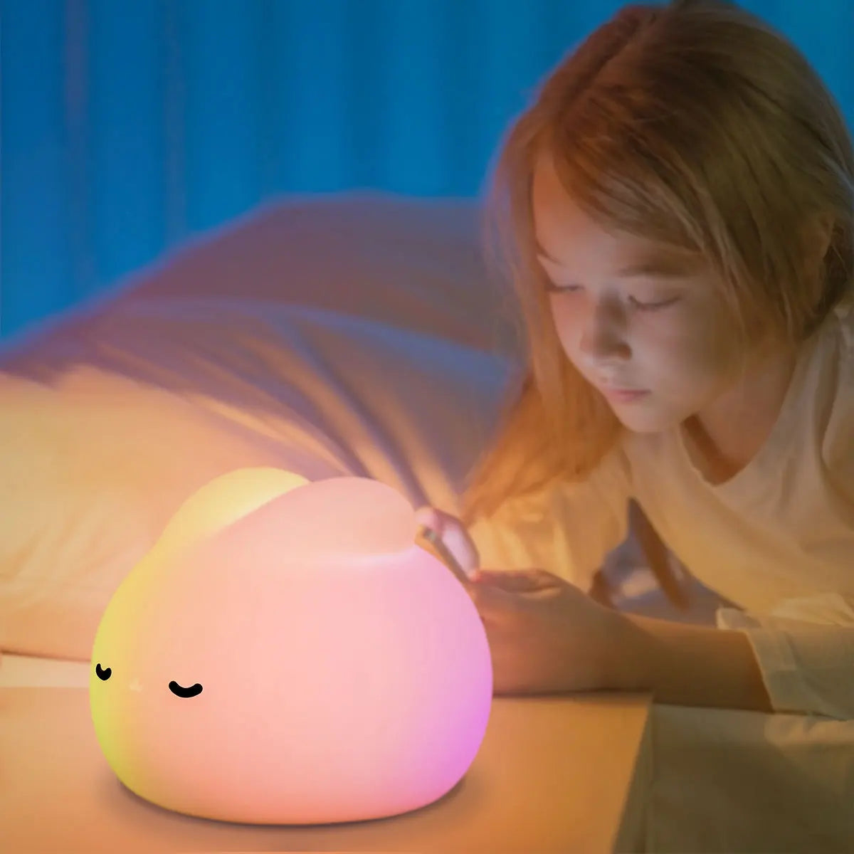 Veilleuse Lapin Nuage – Lampe LED en Silicone Doux Rechargeable USB