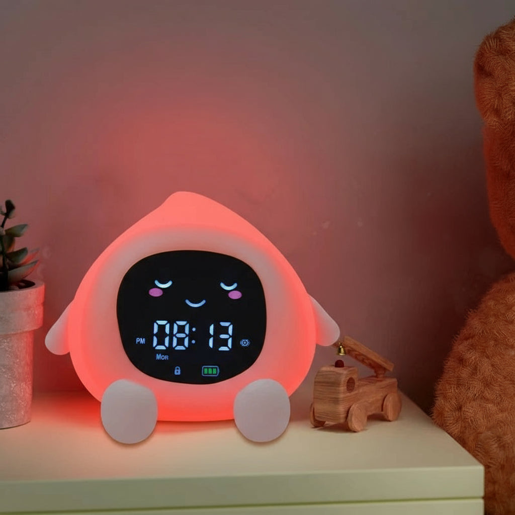 Veilleuse Réveil Fruit – Lampe de Nuit Enfant – Réveil Lumineux – Rechargeable USB