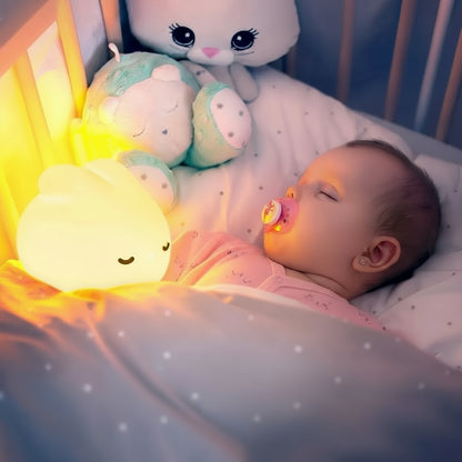 Veilleuse Lapin Nuage – Lampe LED en Silicone Doux Rechargeable USB