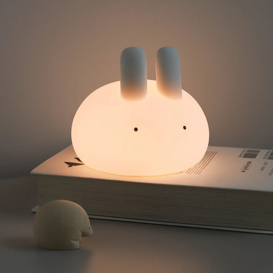 Veilleuse Lapin moderne – Lampe LED en Silicone Doux Rechargeable USB