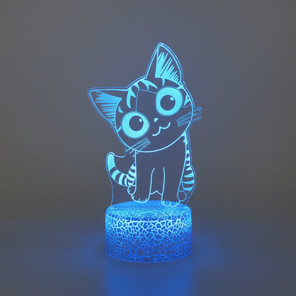 Veilleuse Chat 3D LED – Lampe décorative pour chambre enfant & rechargeable USB