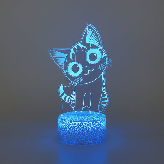 Veilleuse Chat 3D LED – Lampe décorative pour chambre enfant & rechargeable USB