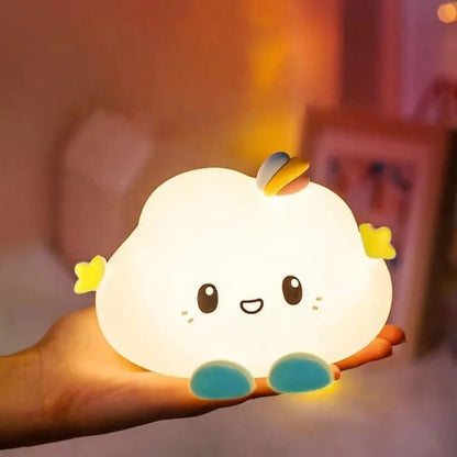 Veilleuse Nuage Mignonne en silicone pour Enfant et Bébé – Lampe de Nuit Portable
